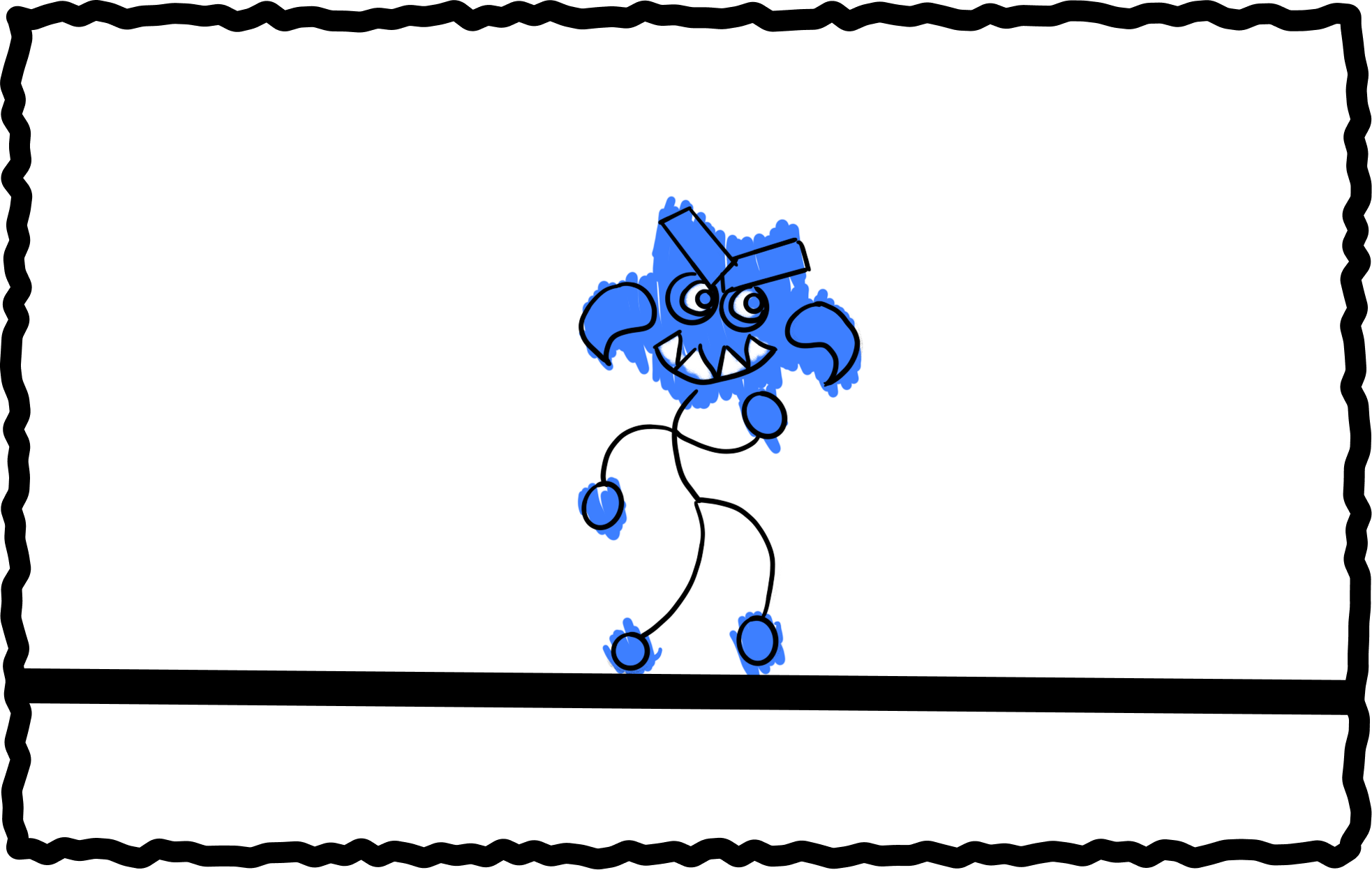 Comic panel one: Victo sneaks into the scene.